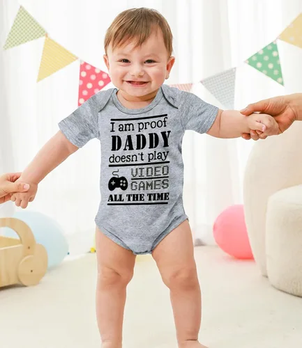 Miniatura 4 de UNICOMIDEA Mameluco de manga corta para bebés niños y niñas, estampado de letras, de 0 a 12 meses