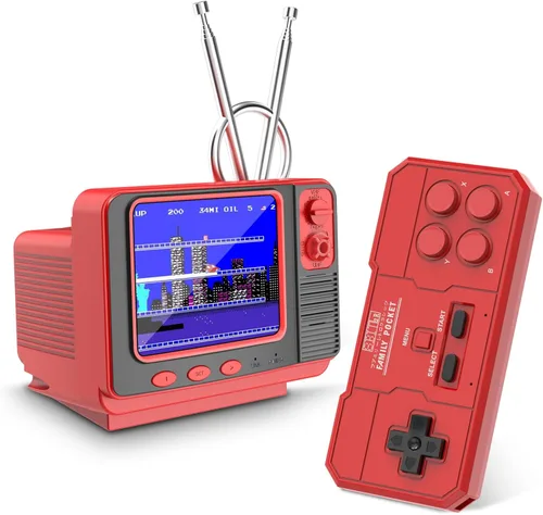 Miniatura 7 de Consola de Juegos Portátil Retro - GV300S 42 JALECO+168 Juegos Clásicos Estilo Mini TV con Pantalla IPS de 3.0 Pulgadas, Función de Guardado, Admite