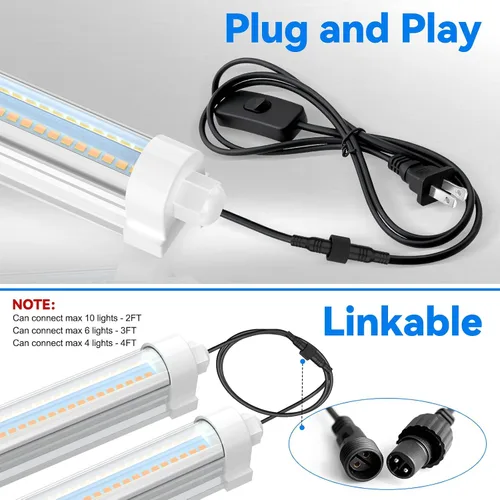 Miniatura 6 de JESLED Luces de cultivo impermeables para plantas de interior, 4 pies de espectro completo 5000K LED para inicio de semillas, plántulas y verduras