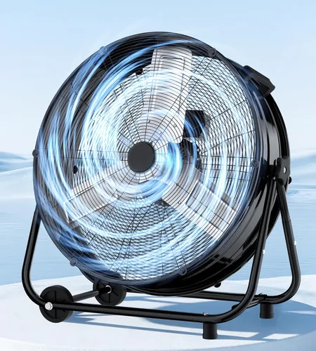 Landeagle 24 Inch High Velocity Industrial Floor Fan with Metal Construction, 8800CFM Heavy Duty Drum Fan for Garage Shop Warehouse, Large