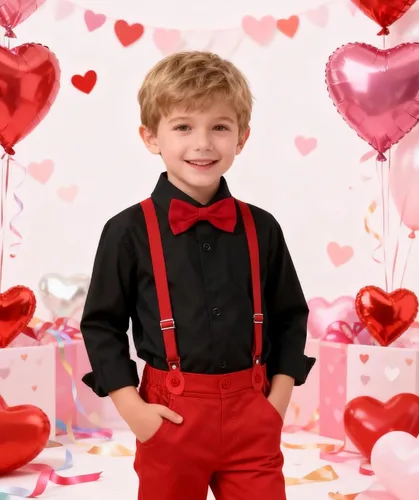 Miniatura 31 de A&J DESIGN Conjunto de ropa formal para niños pequeños con tirantes y tirantes