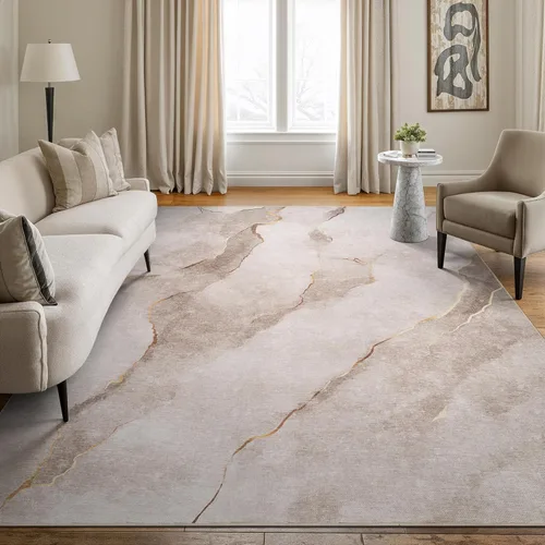 Miniatura 42 de Bloom Rugs Caria Alfombra Lavable Antideslizante de 7 pies - Azul/Carbón Alfombra Tradicional para Entrada, Pasillo, Baño y Cocina - Tamaño Exacto