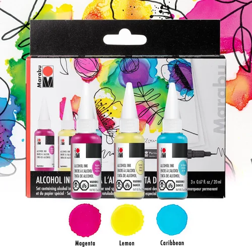 Miniatura 2 de Marabu Juego de tinta de alcohol, 0.7 fl oz, juego de flores
