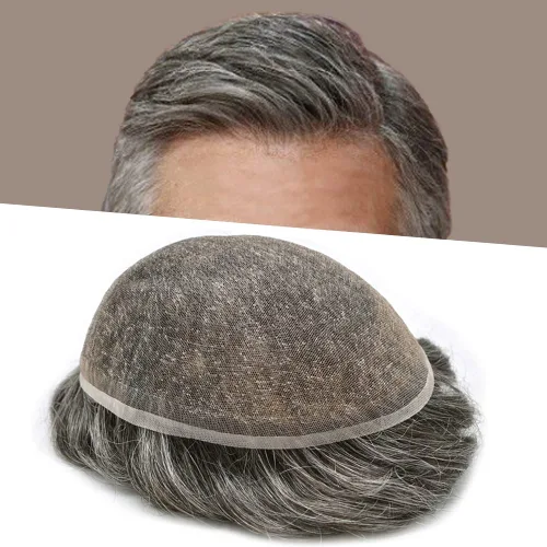 Miniatura 85 de PUNRU HAIR Completo Swiss Lace Toupee para hombres Sistema de cabello humano real Sistema de reemplazo de cabello humano para hombre Toupee