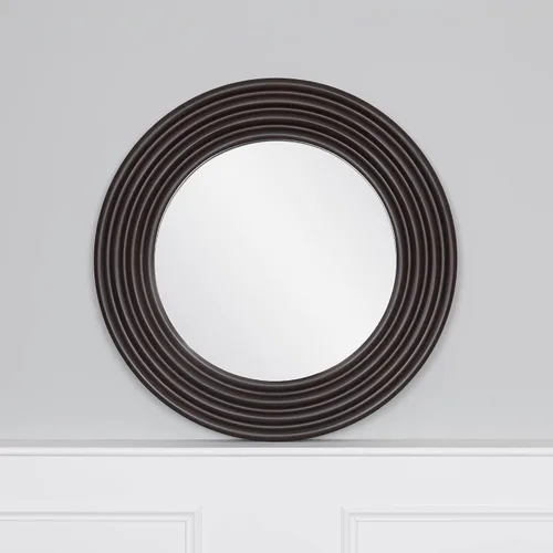 Espejo de pared redondo canalizado contemporáneo de 32 pulgadas de diámetro, espejos de dormitorio para decoración de pared, espejo decorativo de