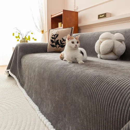 Miniatura 16 de ROOMLIFE Funda de sofá con estampado de leopardo para sofá de 3 plazas, lavable, protector de muebles para perros, funda de sofá suave