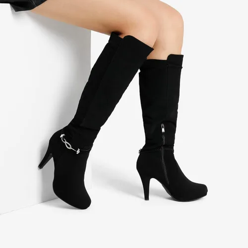 Miniatura 5 de DREAM PAIRS Botas de tacón alto hasta la rodilla para mujer