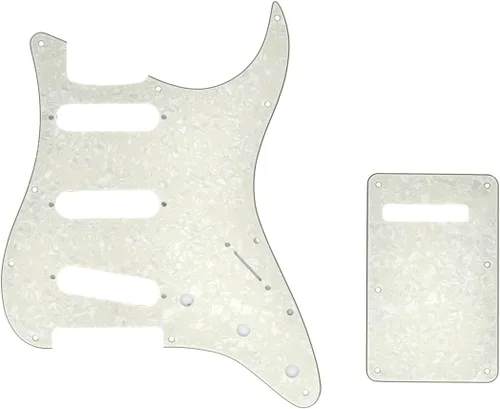 KAISH - Golpeador de 11 agujeros estilo ST/Strat SSS con placa trasera de trémolo para Stratocaster/Strat, fabricado en EE. UU./México, color perla