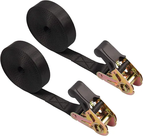 Miniatura 8 de Correas de Amarre de Trinquete Sin Fin para Carga Pesada, Correa Negra de Nailon Resistente con Trinquete de Sujeción, Accesorios de Resorte