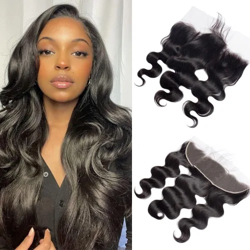 Miniatura 19 de CHEEON Frontal de encaje HD de 13 x 4 de 12 pulgadas, cabello humano brasileño ondulado con cierre frontal de encaje, 100% cabello humano virgen sin