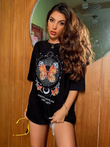 Miniatura 3 de Floerns - Camiseta de manga corta con estampado gráfico informal para mujer