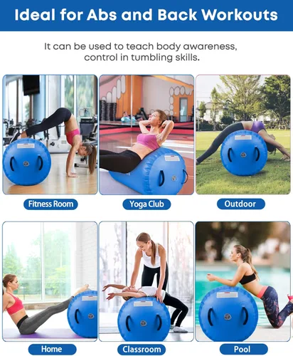 Miniatura 6 de Air Barrel - Barril de Aire Rodillo de Gimnasia para Entrenador de Flic Flac Hacia Atrás, Colchoneta de Aire con Bomba para Entrenamiento