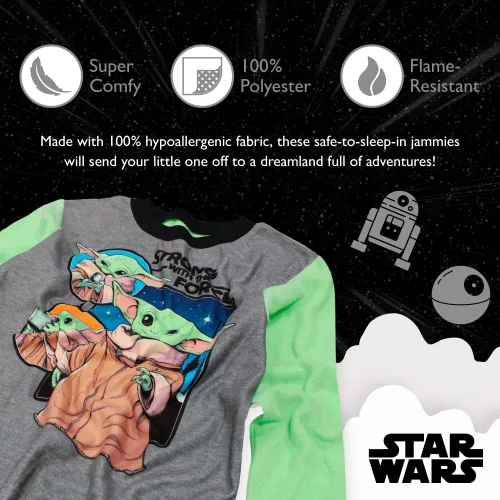 Miniatura 3 de STAR WARS Boys' 2-Piece Loose-fit Pajamas Set