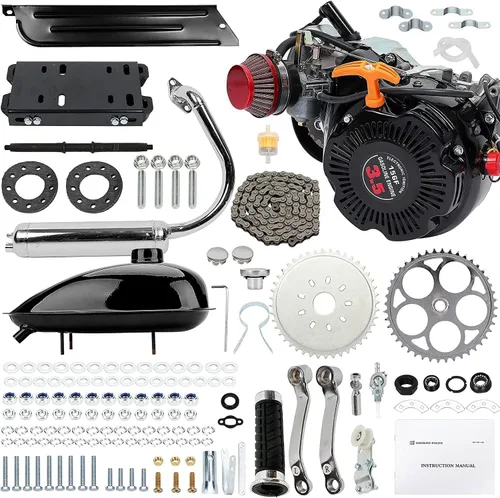 Kit de motor de bicicleta de 4 tiempos de 100 cc, monocilíndrico motorizado a gas, motor modificado, scooter de motor modificado de 3600 rpm (cadena)