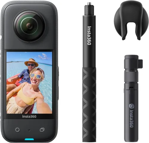 Insta360 Paquete Bullet Time X3: cámara de acción impermeable 360 con sensores de 1/2 pulgada de 48 MP, video HDR activo 5.7K 360, foto 360 de 72