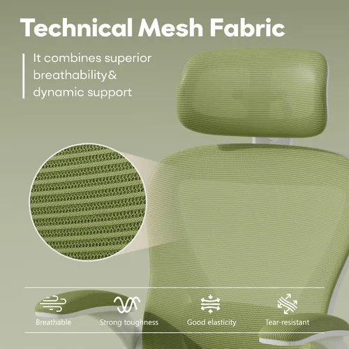Miniatura 8 de SeekFancy Silla de oficina ergonómica M903, silla de escritorio para computadora con ruedas, silla de oficina de malla con respaldo alto con soporte
