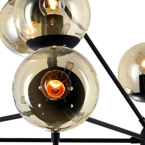 Miniatura 6 de CWI Lighting Lámpara de araña de metal contemporánea con 10 luces en negro