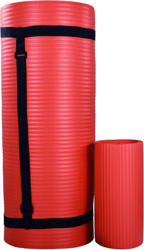 Miniatura 15 de BalanceFrom Esterilla de yoga multiusos de 1 pulgada extra gruesa de alta densidad antidesgarro con correa de transporte, bloques de yoga opcionales