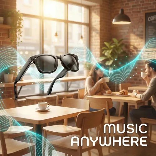 Miniatura 9 de NEXLENZ Gafas Inteligentes con Cámara–8MP Foto y Video Manos Libres, Traducción en Vivo, Reconocimiento de IA con Retroalimentación de Voz, Audio