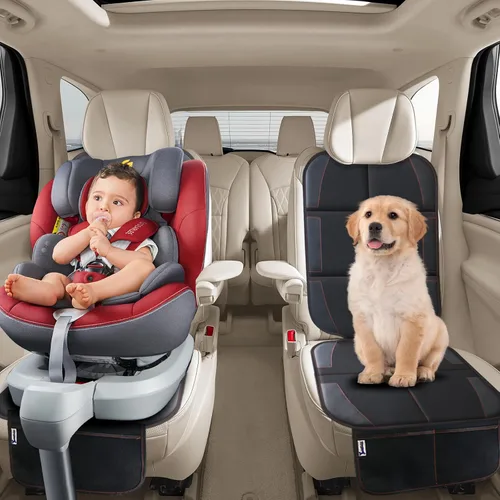 Miniatura 5 de Protector de asiento de automóvil con respaldo acolchado de goma antideslizante, acolchado impermeable más grueso para asientos infantiles, sin