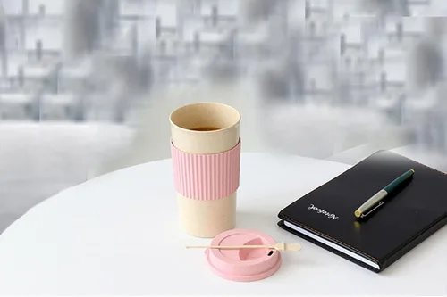 Miniatura 53 de Taza de café sellada con paja de trigo, taza de plástico portátil creativa, taza de alimentos de alto valor que acompaña a beber 16.9 fl oz/17 oz