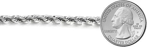 Miniatura 3 de Savlano Collar de plata de ley 925 de 0.236 in con cuerda italiana maciza de corte de diamante, con caja de regalo para hombres y mujeres, fabricado