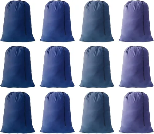 Miniatura 7 de Paquete de 12 bolsas de lavandería extra grandes, bolsas de lavandería de viaje con cierre de cordón, 30 x 40 pulgadas, para residentes