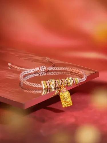 Miniatura 3 de ZHOU LIU FU 24K Solid Gold Bracelet Luck Fish Real Gold Charm Bracelet Adjustable Jewelry Braided Bracelet for Women Teens Girls