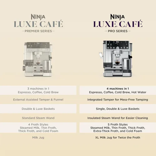 Miniatura 5 de Ninja Luxe Café Pro Series, máquina de café expreso, café por goteo, infusión fría, agua caliente, prensador integrado, molinillo integrado, Acero