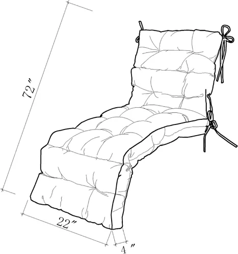 Miniatura 6 de ARTPLAN Chasie Lounge - Cojín grueso con lazos, cojín de mimbre de repuesto para silla de Paito Fruniture, 72 x 22 x 4 pulgadas, para todo