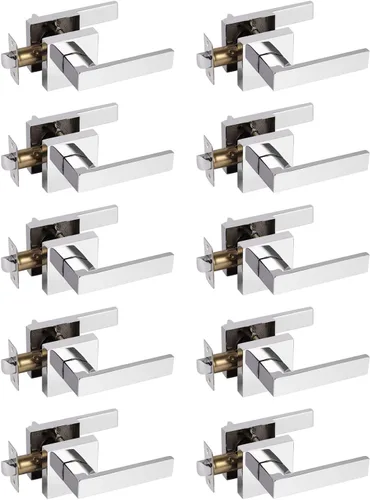Miniatura 58 de Probrico Paquete de 4 manijas de puerta simuladas en negro mate, manijas interiores que no giran, manijas reversibles resistentes para interiores