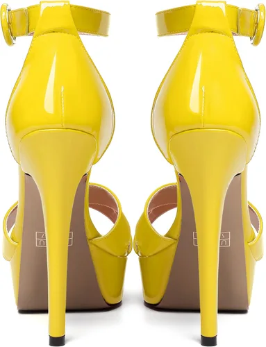 Miniatura 67 de MODENCOCO Sandalias de boda con correa de tobillo sexy para mujer, con plataforma y puntera abierta, tacón de aguja y tacón alto, zapatos de vestir