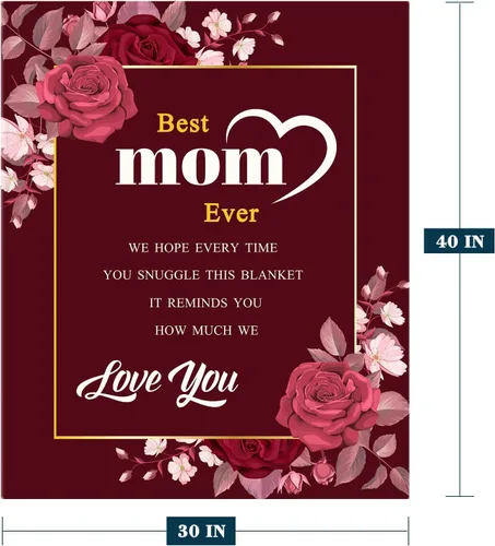 Miniatura 2 de Manta de regalo para el día de la madre, de hija, hijo, cumpleaños, San Valentín, para mamá, abuela, mujeres, Love You Best Mom Ever, suave, sofá