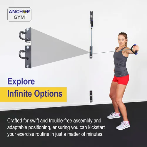Miniatura 3 de Anchor Gym Anclaje de montaje en pared para entrenamiento – Estación de ejercicio de anclaje de entrenamiento para correas de peso corporal, bandas