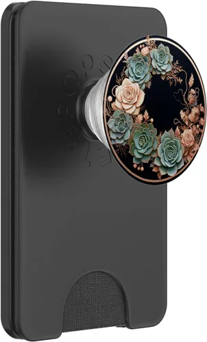 Miniatura 7 de PopSockets PopGrip estándar con diseño Glam de Echeveria Suculentas Rosa Rosa
