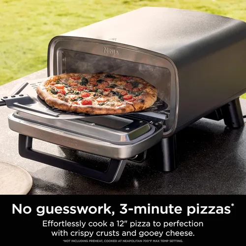 Miniatura 3 de Ninja Horno de Pizza para Exteriores con Pala de Pizza Perforada de 19.5" Incluye Piedra de Pizza de 12" y Bandeja para Hornear de 12" 5