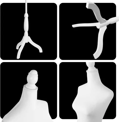Miniatura 3 de Maniquí de forma de vestido para coser cuerpo de maniquí femenino para ropa con base de trípode ajustable 58-67 pulgadas