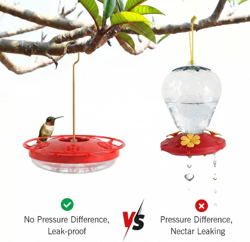 Miniatura 7 de eWonLife Comedero para colibríes para exteriores, platillo a prueba de fugas de 16 onzas con foso de hormigas integrado, 5 puertos de alimentación a