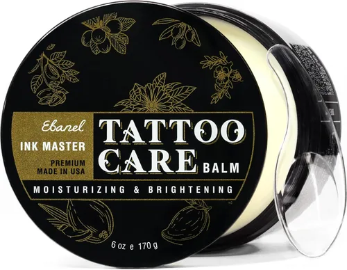 Ebanel Bálsamo para tatuajes de 6 onzas, crema de cuidado posterior de tatuajes de alta calidad, abrillantador de tinta que mejora el color de la