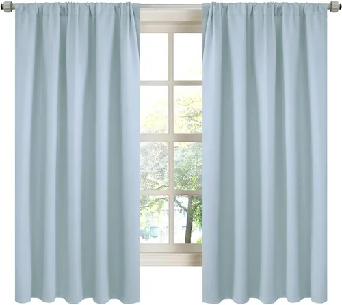 Miniatura 31 de LA PALMA Cortinas opacas con bolsillo para cortinero para sala de estar, bloqueo de luz, aislamiento térmico, reducción de ruido, cortinas