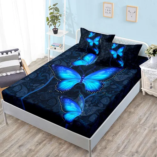 Miniatura 9 de HOSIMA Juego de sábanas bajeras con temática de tortuga marina, diseño de playa costera, para decoración de habitación de niños, adolescentes