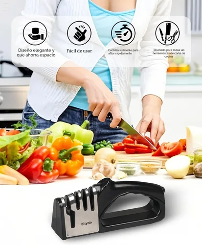 Miniatura 7 de Afilador de cuchillos de cocina 4 en 1, kit de afilado de cuchillos multifuncional, accesorios de cocina elegantes adecuados para cuchillos