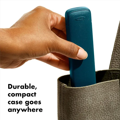 Miniatura 6 de OXO Good Grips - Juego de 4 popotes extensibles reutilizables, azul/verde, 10.5 pulgadas