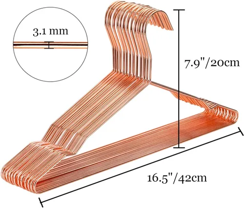 Miniatura 2 de Tosnail Paquete de 30 perchas de metal de alambre fuerte de acero inoxidable de 16.5 pulgadas, perchas de ropa resistentes, organizador de armario