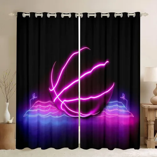 Miniatura 43 de Cortinas opacas con diseño de galaxia psicodélica, estilo bohemio, sol, luna, arcoíris, teñido anudado, 84 pulgadas de ancho x 63 pulgadas de largo
