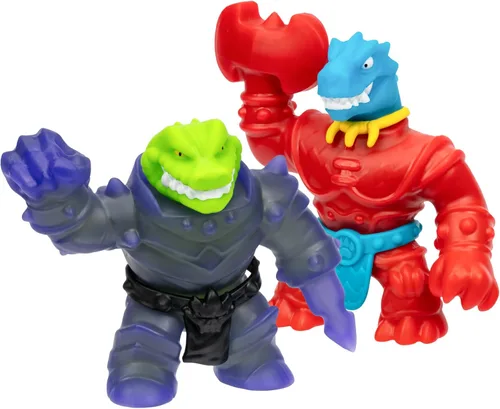 Heroes of Goo Jit Zu Smash Strikers Versus Pack, Tyro Vs Rock Jaw, figuras de acción rellenas de Goo blindadas con las mejores armas de puño