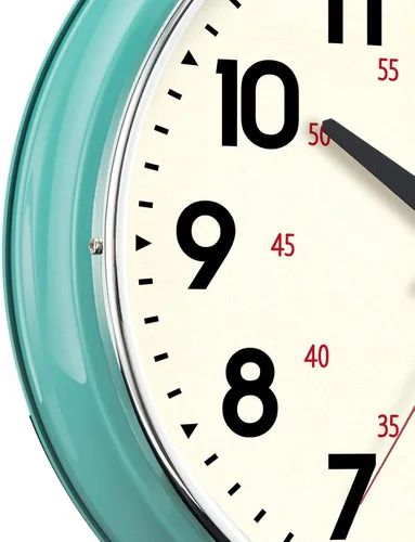 Miniatura 9 de Reloj de pared de metal de 12.4 pulgadas, relojes de pared vintage retro, estilo campestre, silencioso, sin tictac, fácil de leer para sala de Verde