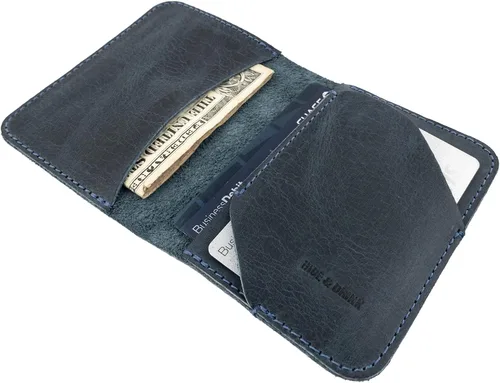 Miniatura 2 de Hide & Drink, Billetera plegable para tarjetas diagonal, hecha a mano de cuero de grano completo, almacenamiento compacto con clase, profesional