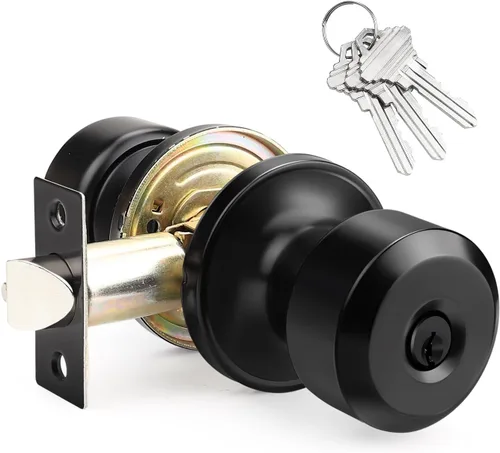 Miniatura 33 de KNOBWELL Paquete de 4 pomos de puerta cuadrados modernos para paso, pomos de puerta interiores, manija de puerta de pasillo y armario, color negro