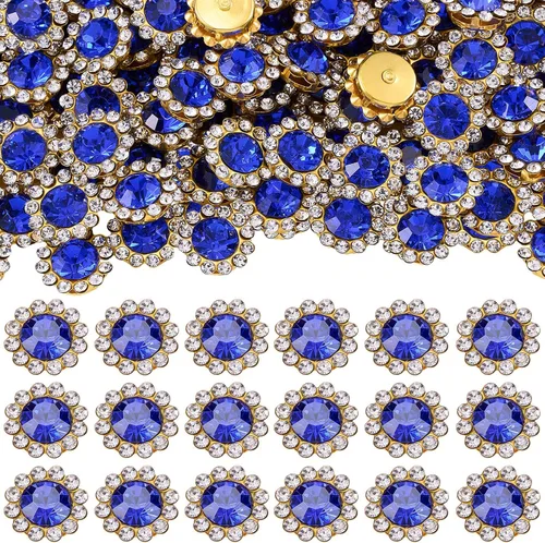 Miniatura 15 de 160 diamantes de imitación para coser de 0.472 pulgadas, base de metal, diamantes de imitación para coser en ropa, zapatos, aretes, cinturón